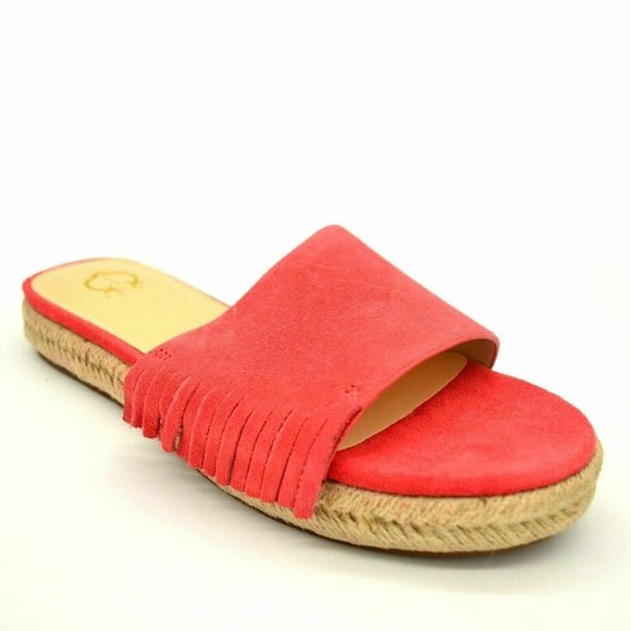 C Wonder Womens Tabitha Espadrille Slide Sandal Sz 5.5M Daiquri Suede Fringe NEW - Picture 1 of 6